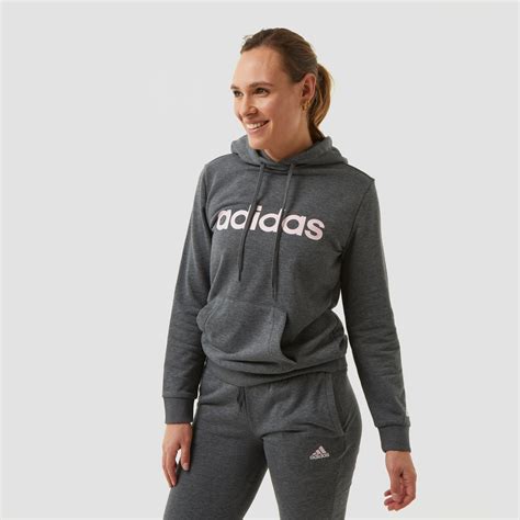 adidas trui grijs met roze